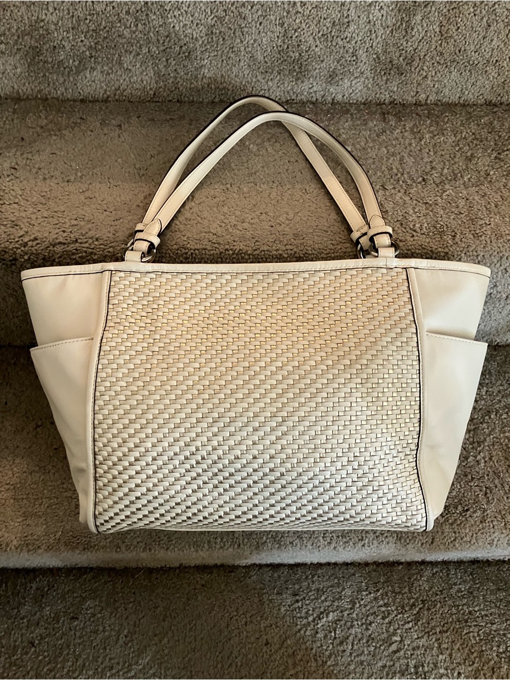 SPOTLESS AND LIKE BRAND NEW!! COACH PARK WOVEN LEATHER TOTE SHOULDER BAG F31285 - Picture 5 of 13